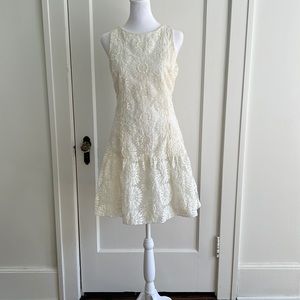 Banana Republic- Embroidered Cream Dress - Size 4